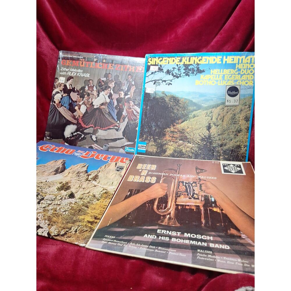 German Folk Schlager Vinyl Lot of 8- Zither, Heino, Polka, K-Tel, Ligister Trio
